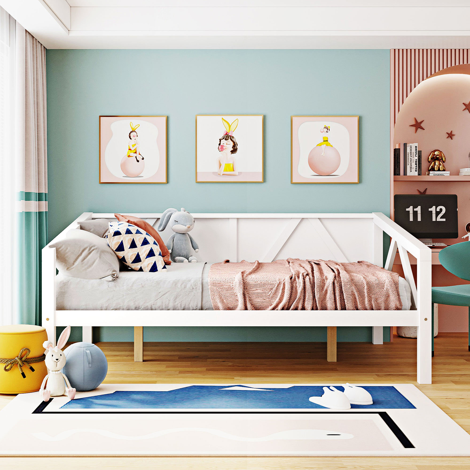 Gracie Oaks Full Wood Daybed With Slat Support Wayfair